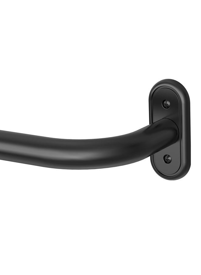 Wolistsa Wrap Around Black Curtain Rod, Ceiling Blackout Heavy Duty Curtain Rods for Windows 28 to 48 Inch, 1" Adjustable Curved Matel Bedroom Outdoor Window Treatment Rods with Aluminium Finial - Image 1