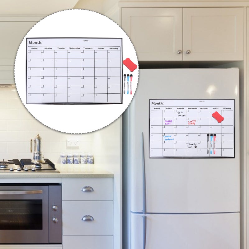 Magnetic Calendar Whiteboard Dry Erase Fridge Calendar Monthly Planner Calendar - Image 5