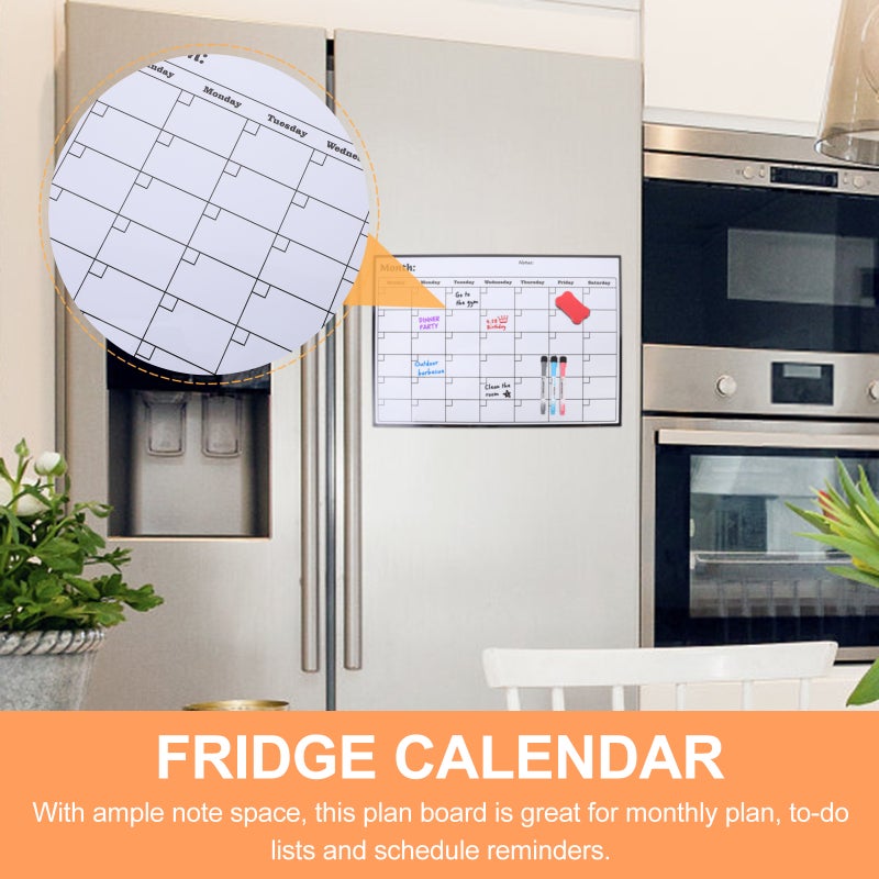 Magnetic Calendar Whiteboard Dry Erase Fridge Calendar Monthly Planner Calendar - Image 2