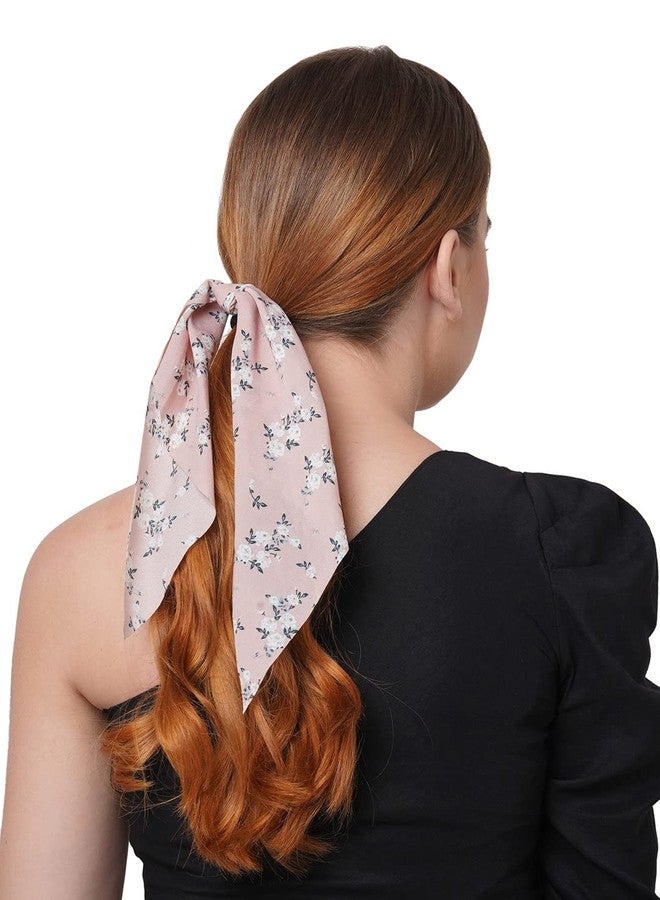 VSAKSH Multicolor Printed Ciffon Hair ribbon scrunchies for women/Scarf Ponytail Holder, Elastic Hair Ties Holder (Random Design/Random Color, Pack Of 5) - Image 5