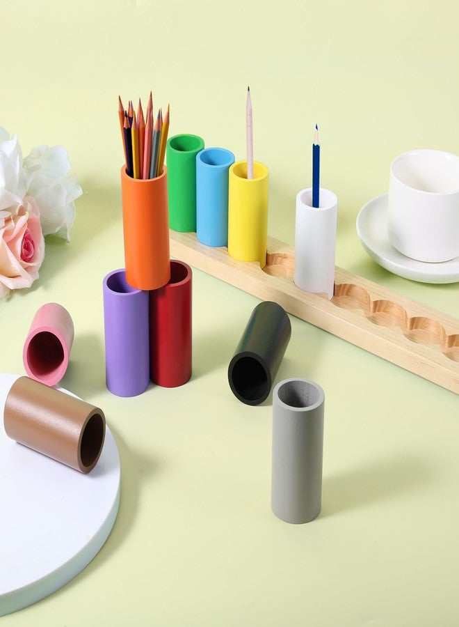 Diegimr Montessori Coloured Wooden Pencil Holder Organizer 11 Removable Compartments Pen Holder Organizer Storage Pencils Marker Holder for Children School Supplies - Image 3
