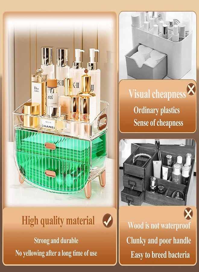 Deoxys Large Makeup Organizer, Bathroom Organizer,with Drawers, Waterproof Dustproof Bathroom Storage Skincare Organizer, Great for Vanity Desktop Bathroom Countertop, Clear Acrylic - Image 3
