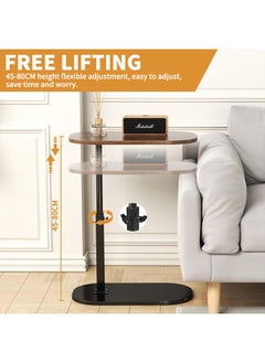 Generic Height free adjustment C Shaped End Table 80cm High, Side Table for Couch Slide Under, C Table Sofa Side End Table for Living Room  - Image 3