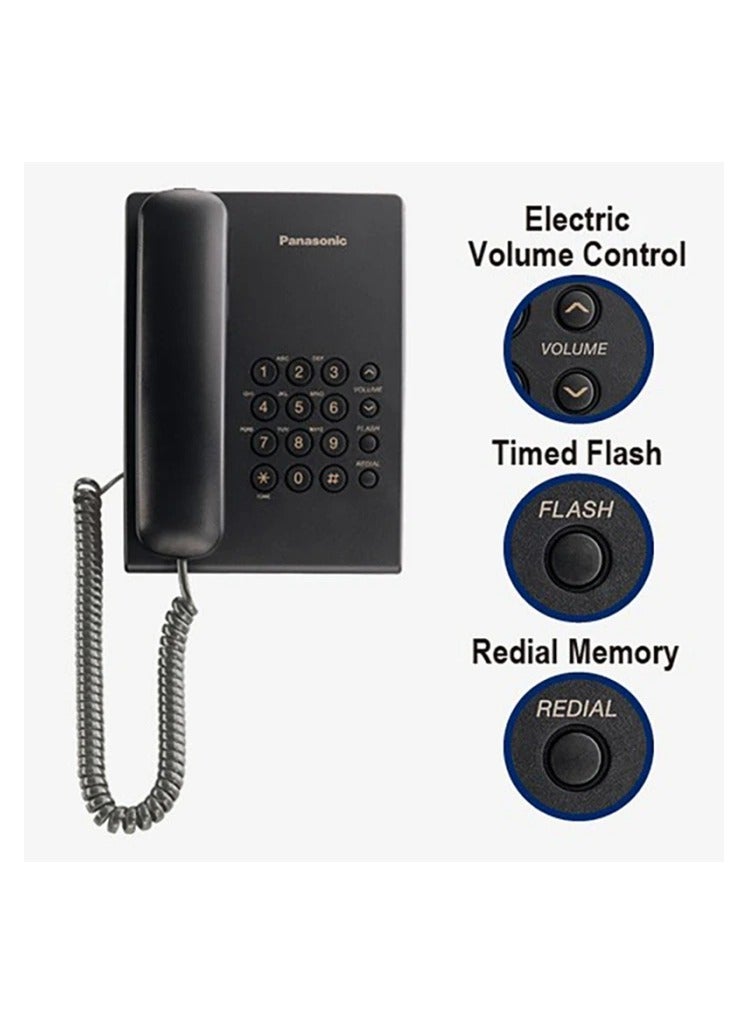 Panasonic KX-TS500 Corded Phone - Black - Image 3