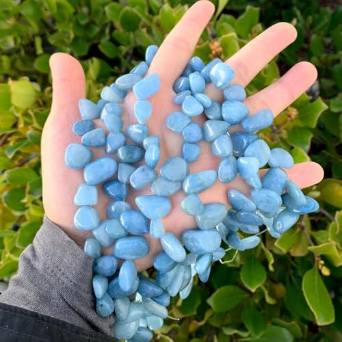 Adabele 15 Inch Natural Blue Aquamarine Gemstone Petal Keishi Loose Beads 10mm-20mm Free Form Gem Stone Drops for Craft Jewelry Making GZ6-44 - Image 3