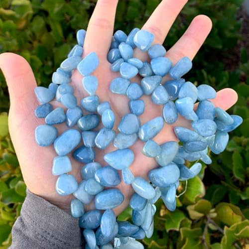 Adabele 15 Inch Natural Blue Aquamarine Gemstone Petal Keishi Loose Beads 10mm-20mm Free Form Gem Stone Drops for Craft Jewelry Making GZ6-44 - Image 2