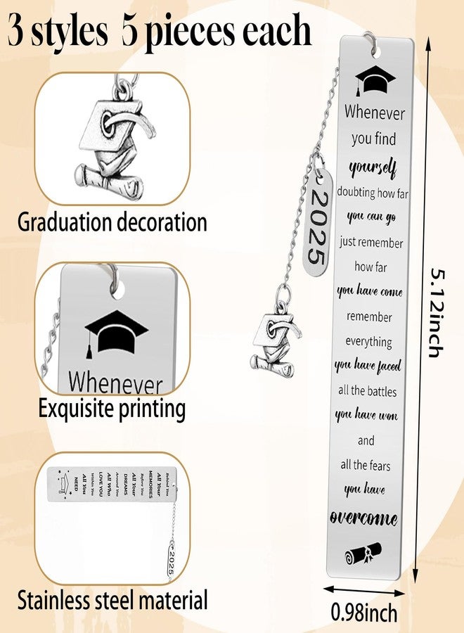 Skyygemm 15 Pcs Graduation Bookmarks Graduation Gifts Bulk Class of 2025 Congrats Grad Gifts Bulk for Classroom Students Grad Party Favors - Image 2