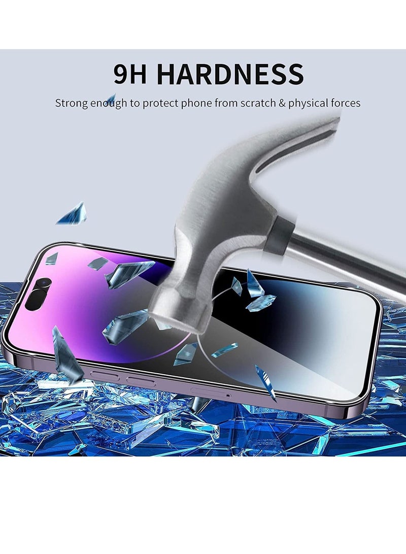 BORTONY Tempered Glass Screen Protector (14 Pro) Film Full Coverage Edge to Edge Case Friendly 9D Screen Protector For Apple iPhone 14 Pro 6.1'' Clear/BLACK - Image 2