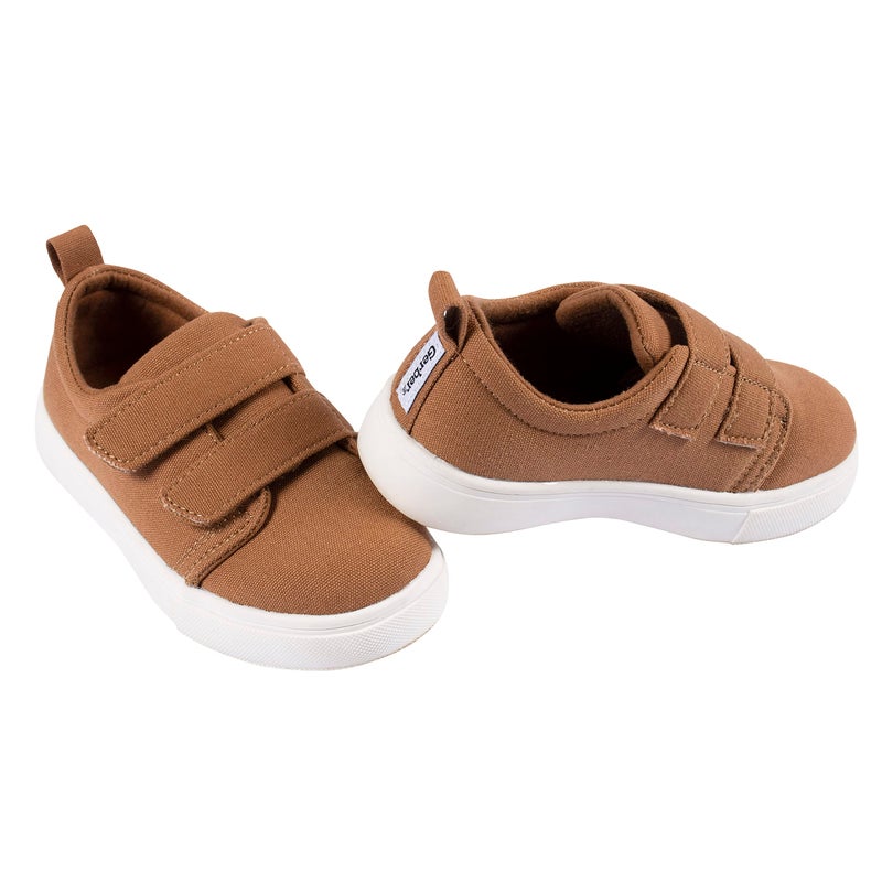 Gerber Sneakers Crib Shoes Newborn Infant Toddler Neutral Boy Girl, Washed Rust Twill, 8 - Image 2