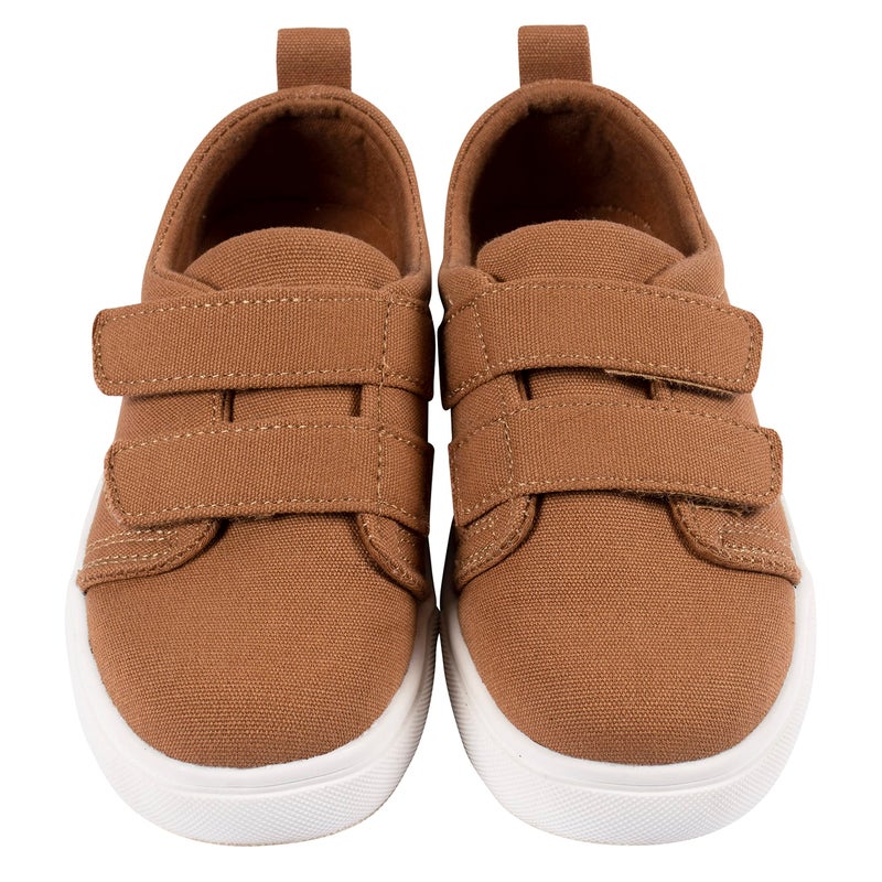 Gerber Sneakers Crib Shoes Newborn Infant Toddler Neutral Boy Girl, Washed Rust Twill, 8 - Image 4