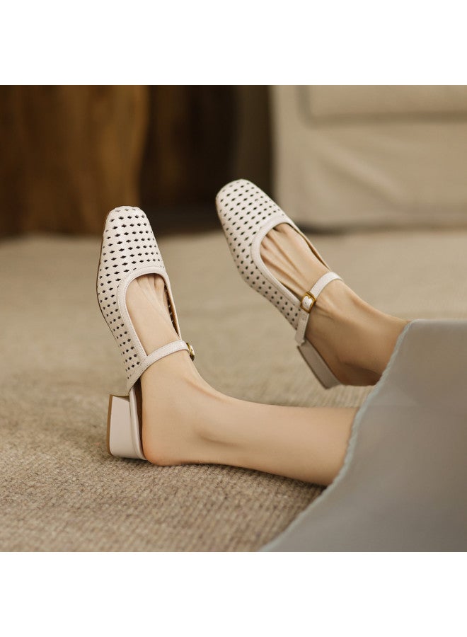 AME Minimalist Hollowed-out Slippers, Wearable Outside, 2025 Summer Single Strap Mori Girl Style Mule Slippers, Elegant Slippers - Image 2