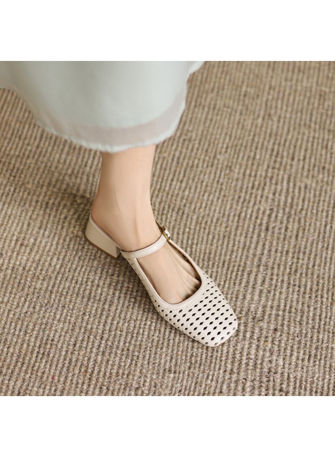 AME Minimalist Hollowed-out Slippers, Wearable Outside, 2025 Summer Single Strap Mori Girl Style Mule Slippers, Elegant Slippers - Image 5