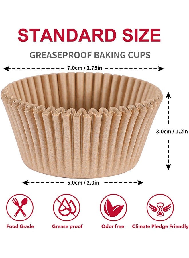 【300Pcs】 Odorless Standard Cupcake Liners for Baking - Greaseproof Paper Muffin Baking Cups for Wedding Birthday Party Baby Shower Festivals - Image 4