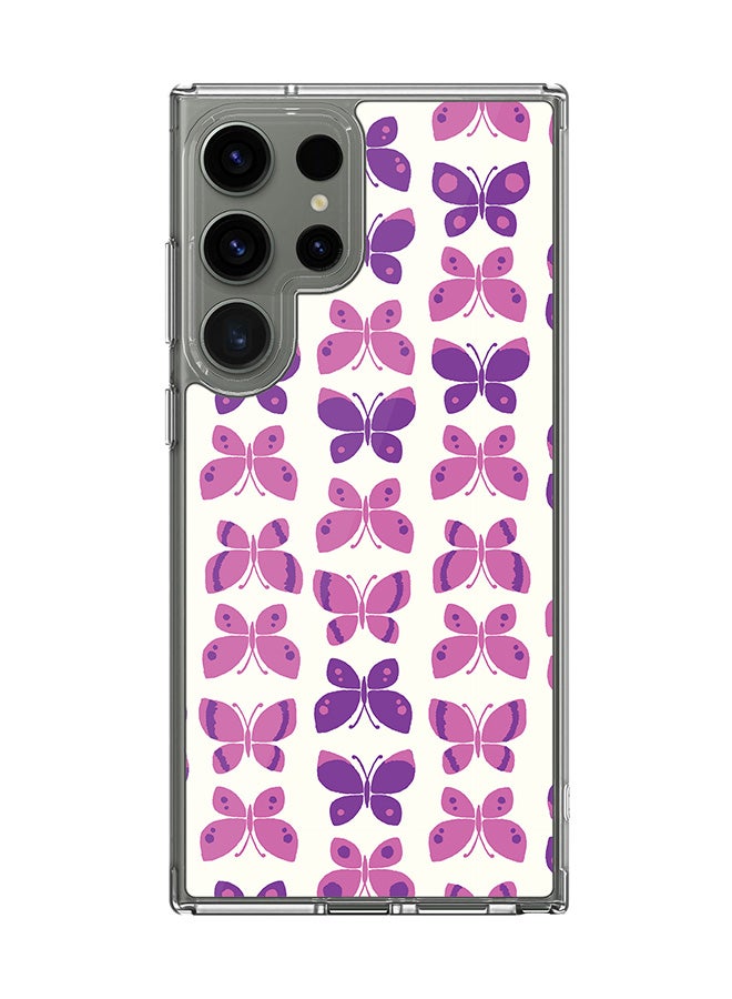 Stylizedd Classic Clear Case for Samsung Galaxy S23 Ultra , Hybrid Soft Transparent Cover [ Designed for Samsung Galaxy S23 Ultra ] - Sweet Butterfly Full Print - Image 1