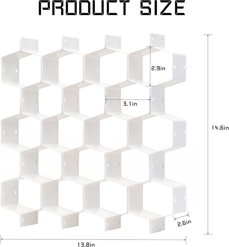 Natzerat Honeycomb Drawer Divider Suitable for bedroom underwear Socks Cosmetic storage locker sorting 8-piece drawer organizer(White) - Image 2