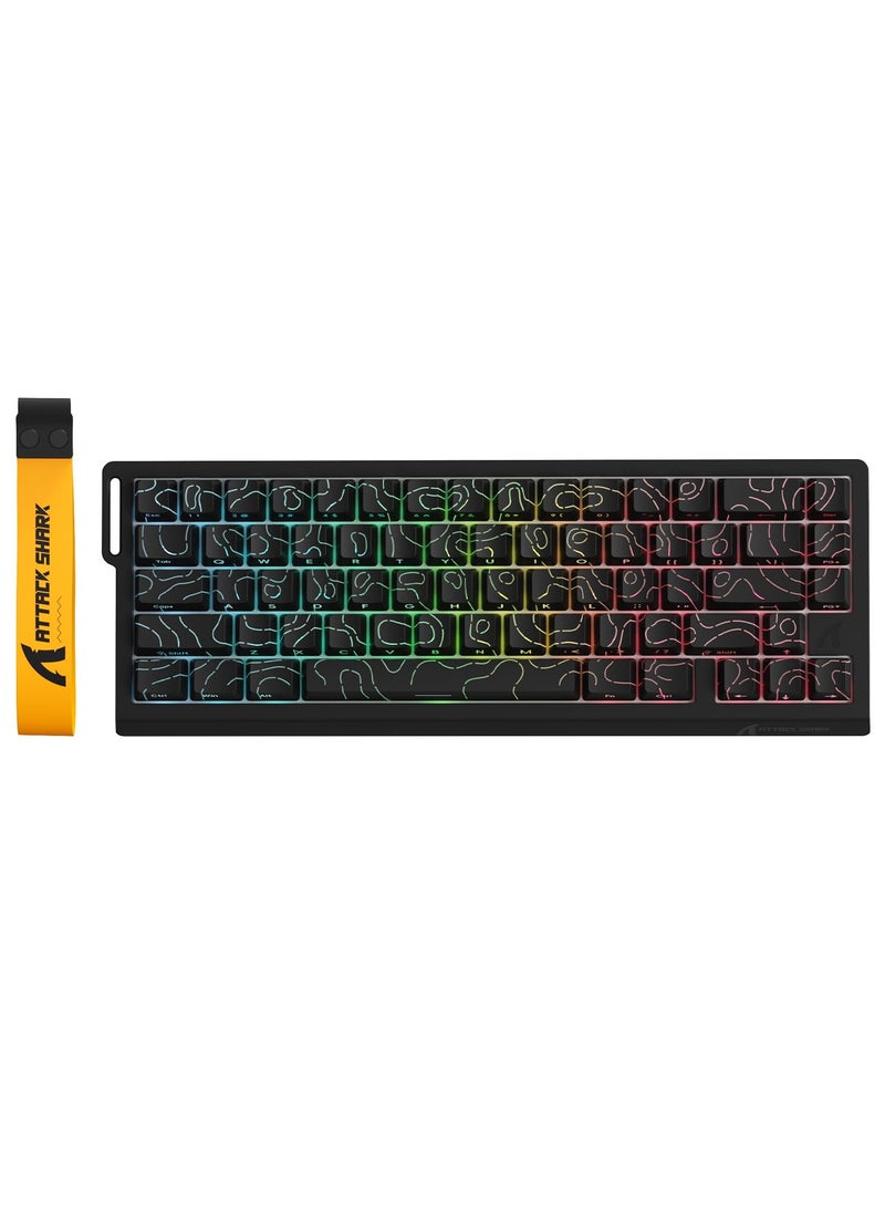 Attack Shark X68 PRO HE Wireless Rapid Trigger Gaming Keyboard with Adjustable Actuation,8K Polling Rate,Hall Effect Magnetic Switch,Hot-Swap,RGB Backlit,BT/2.4GHz/Wired,for FPS Games-Black - Image 1