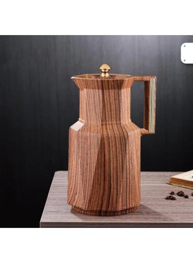 ترموس ترمس خشبي/ذهبي 1 لتر