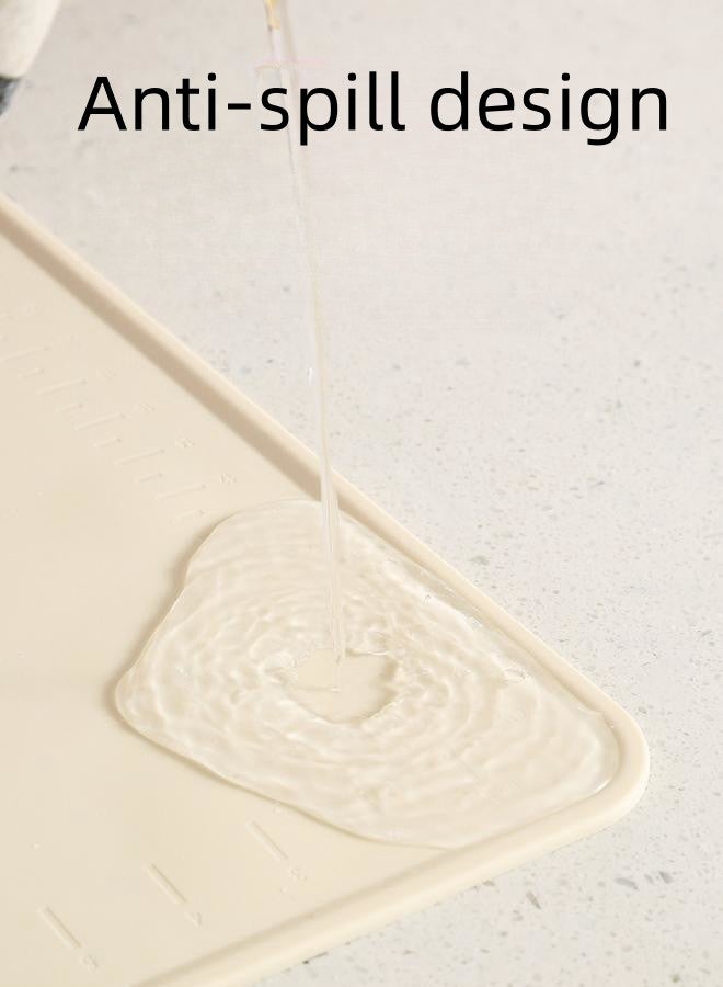 WAOKN Food Grade Silicone Baking Mat (60 x 40 cm, off-white) Silicone Mat Baking Mat Dough Mat Rolling Mat - Non-stick Super Stable Anti-Slip  - Image 4