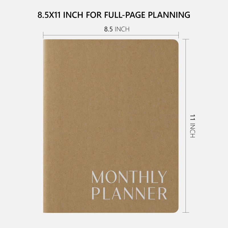Jotsome Monthly Planner 2026-2027, Jotsome 18 Months Calendar Planner from July 2026 to December 2027, 8.5"x11", Stitched Binding, Soft Cover, Large Monthly Personal Planner for School Plan, Study and Schedule, Kraft Brown - Image 5