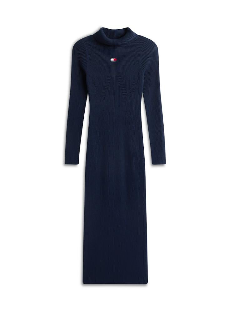 TOMMY JEANS Bodycon Crew Neck Long Sleeve Maxi Dress - Image 5