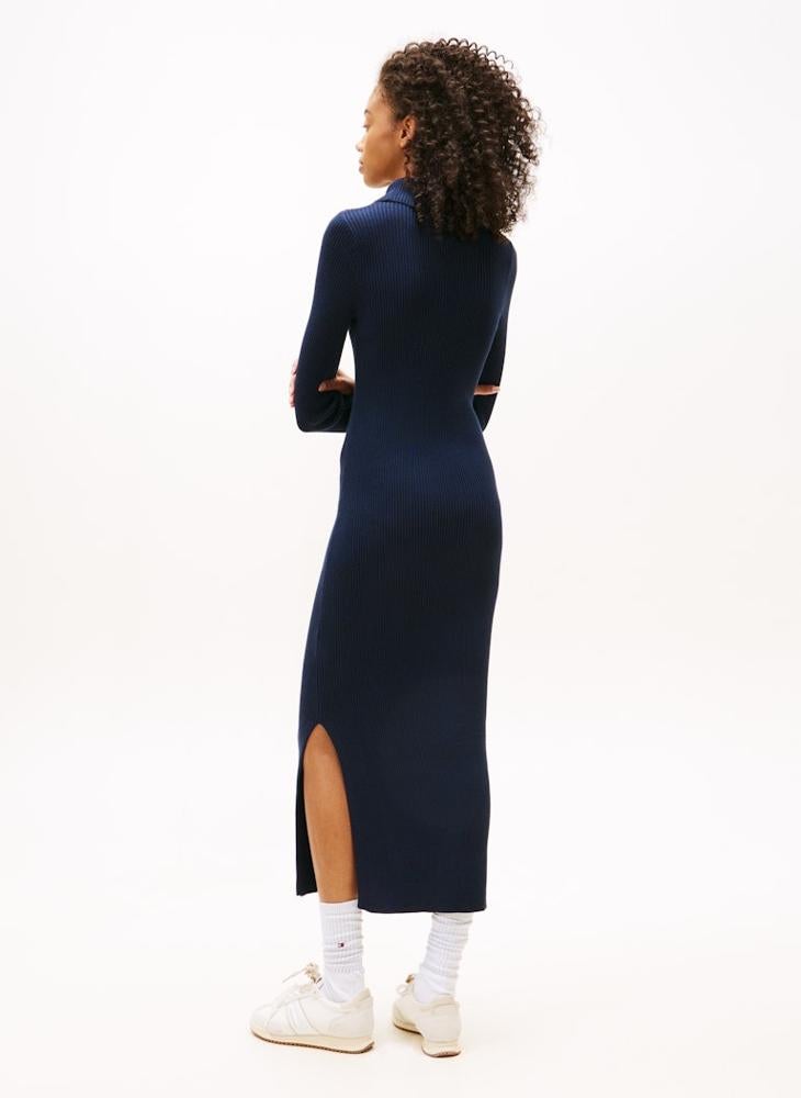 TOMMY JEANS Bodycon Crew Neck Long Sleeve Maxi Dress - Image 2