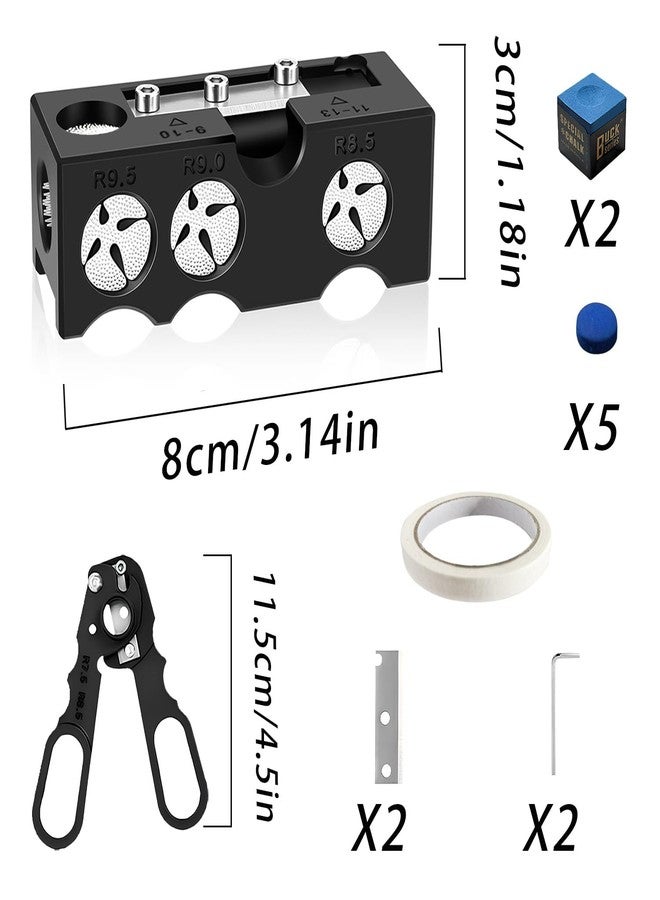 Mauts-inus 11-in-1 Billiards Pool Cue Tip Shaper, Large and Small Pool Cue Tips Kit, Pool Cue Shaper - Image 4