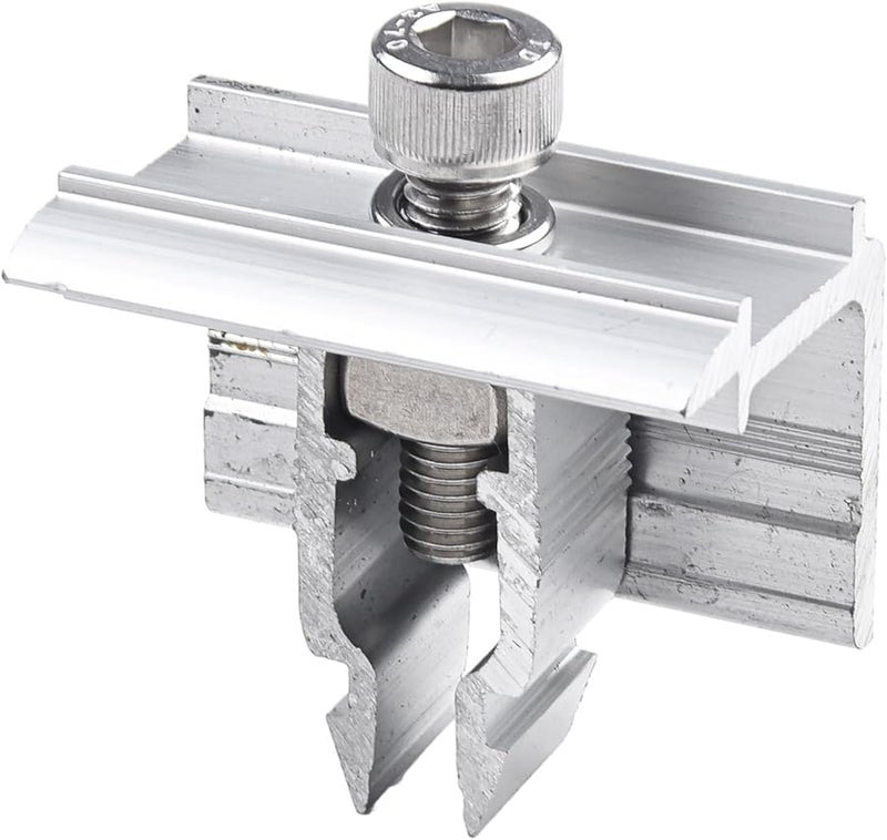 Stainless Steel Solar Panel End Clamp For 30 50mm Frame Black Silver - Image 5