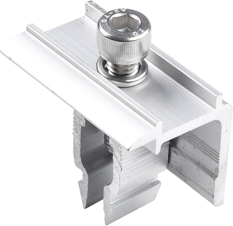 Stainless Steel Solar Panel End Clamp For 30 50mm Frame Black Silver - Image 3