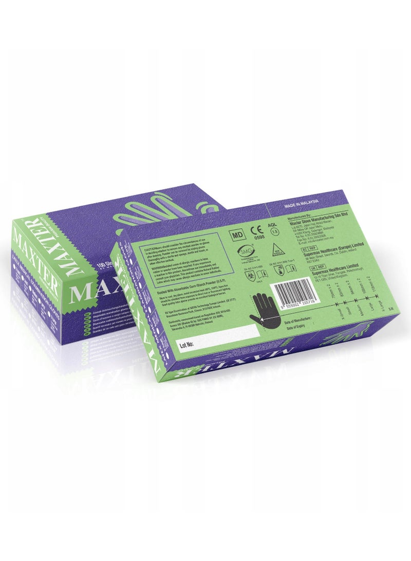 MAXTER White Latex Gloves L Medical Exam Powdered Disposable Gloves 100 pcs per box LARGE (L) - Image 5