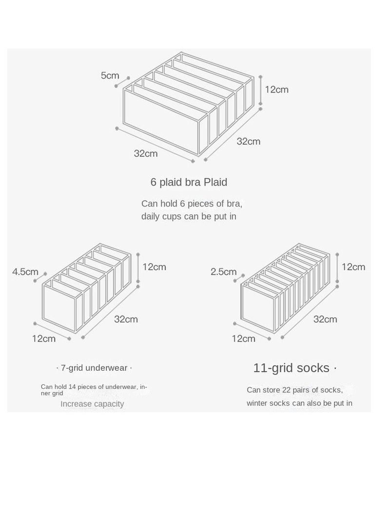 Bluejw 3-Piece Drawer Style Thickened Underwear Storage Bag Dormitory Home Storage Box Mesh Socks Transparent Storage  - Image 2