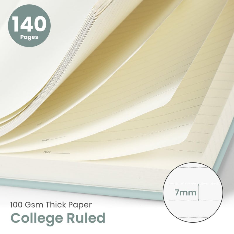 Taja Lined Spiral Journal Notebook for Women & Men, 140 Pages, College Ruled Hardcover Notebook for Work & Note Taking, Journals for Writing, A5(5.7" x 7.9") â€“ Dusty Blue - Image 2