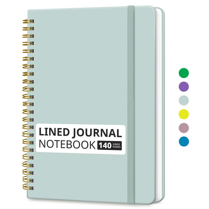 Taja Lined Spiral Journal Notebook for Women & Men, 140 Pages, College Ruled Hardcover Notebook for Work & Note Taking, Journals for Writing, A5(5.7" x 7.9") â€“ Dusty Blue - Image 1