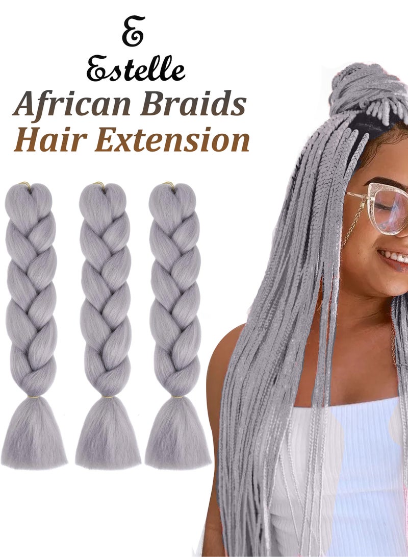 إستيل تصفيف الشعر مع مجموعة متميزة من 3 وصلات شعر تجديل أفريقية ضخمة بطول 82 بوصة لكل شعر مستعار كانيكالون كروشيه ملتوي من ألياف صناعية تتحمل درجات الحرارة العالية للنساء السود - Image 1