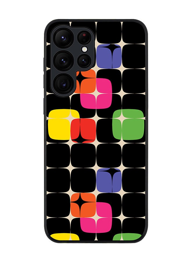 Stylizedd Rugged Black edge case for Samsung Galaxy S22 Ultra 5G Slim fit Soft Case Flexible Rubber Edges Anti Drop TPU Gel Thin Cover - 70's Star - Image 1