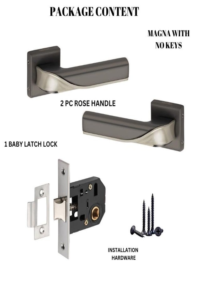 SARDAR Magna Black Finish Door Lock for Main Door/Mortise Set/3 Brass Keys/Bedroom/Handle for Home/Office/Hotel (for Bathroom No Keys) - Image 3