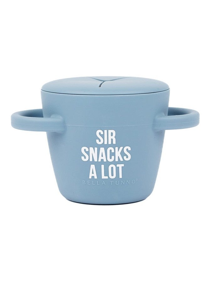 Bella Tunno Happy Snacker Spill Proof Snack Cups For Toddlers And Babies Snack Containers Made From Silicone Bpa Free Soft Opening & Removable Lid (Sir Snacks A Lot) - Image 1