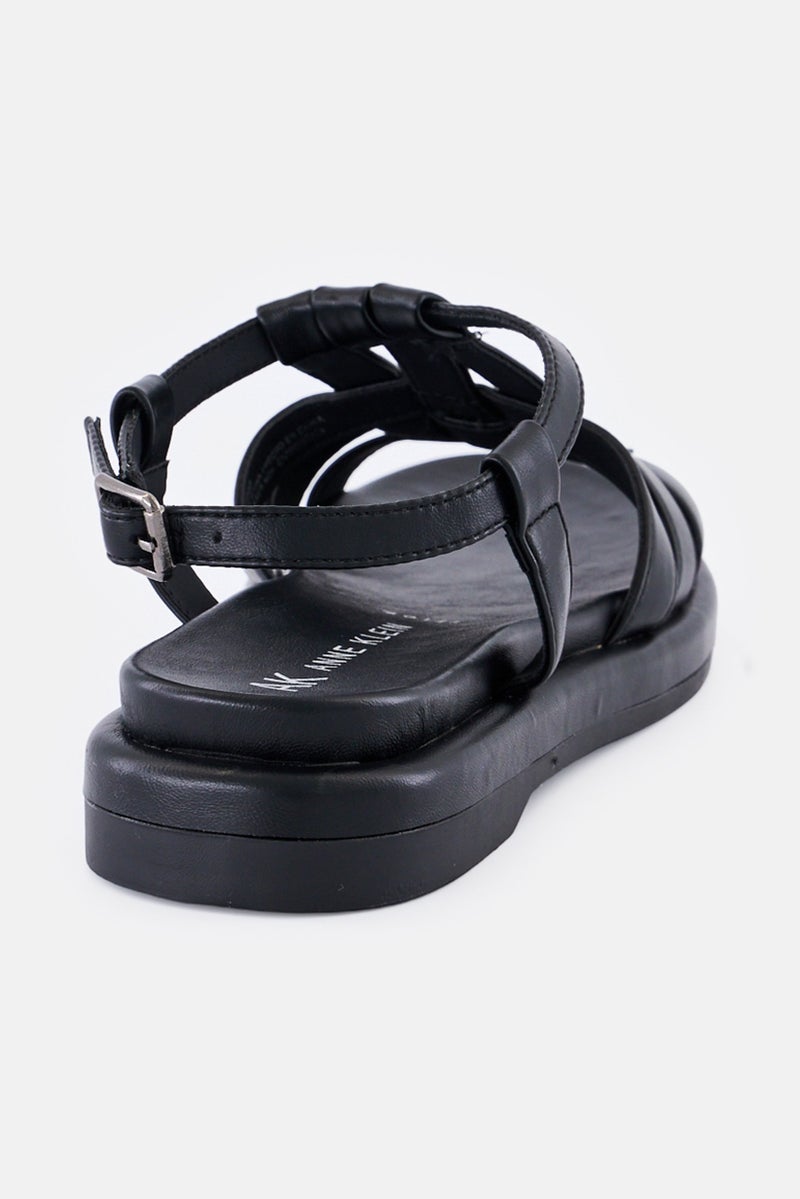 ANNE KLEIN Women Medium Akewood Adjustable Buckle Sandals, Black - Image 3