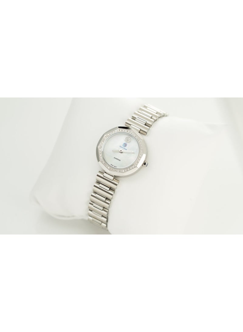 Opera House 50 Natural Diamonds (1.0–1.05mm SI2 GH) Dial Analog Watch, 42mm Silver Stainless Steel Case & Band, Crystal Glass, Quartz Movement, 3ATM Water Resistant - Image 2