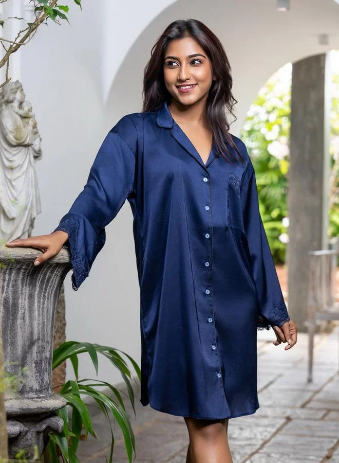 Aadaraya Aadaraya Nighty Short Notch Collar