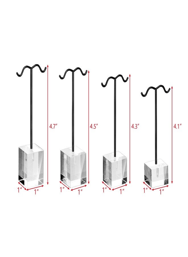 MOOCA Enhance Your Jewelry Presentation with the 4 Pcs Set Acrylic Earring Display Stand - Perfect Showcase for Earrings, Countertop T Stand, and Stylish Jewelry Display, Black Color - Image 2