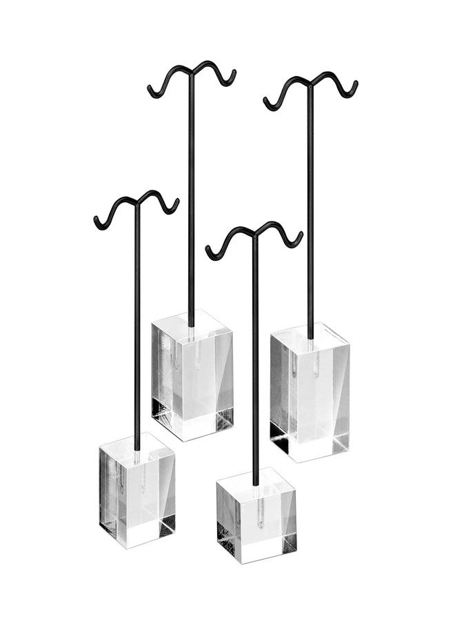 MOOCA Enhance Your Jewelry Presentation with the 4 Pcs Set Acrylic Earring Display Stand - Perfect Showcase for Earrings, Countertop T Stand, and Stylish Jewelry Display, Black Color - Image 4