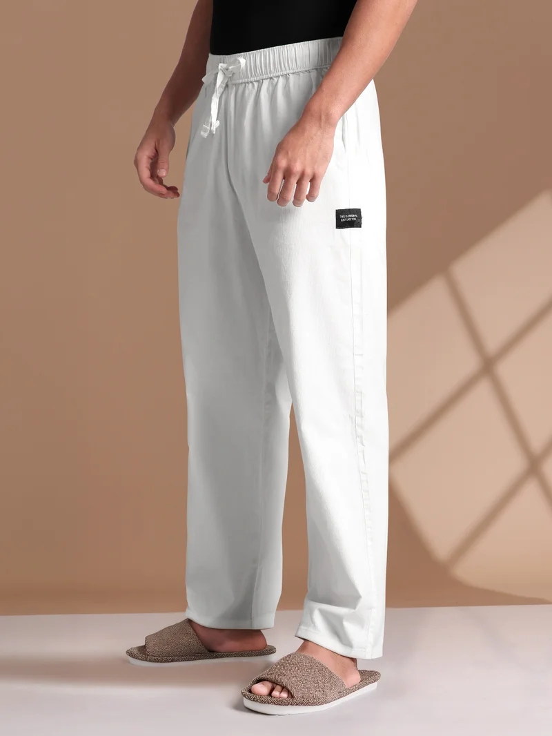Beyoung White Loose-Fit Pyjama Pants