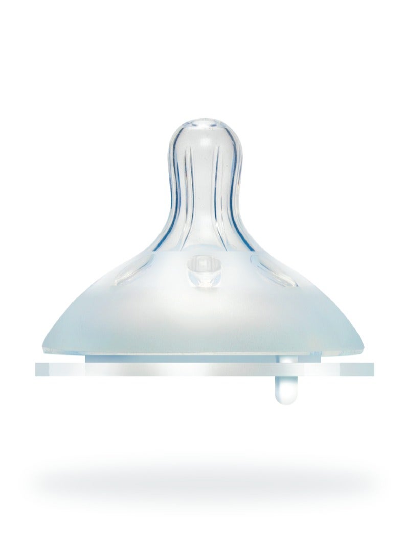 Nurtur-Wide Neck Silicone 3 Flow Rate Teats - X Cut-Clear BPA Free, Anti-choking, Wide Diameter, Super Soft - Image 1