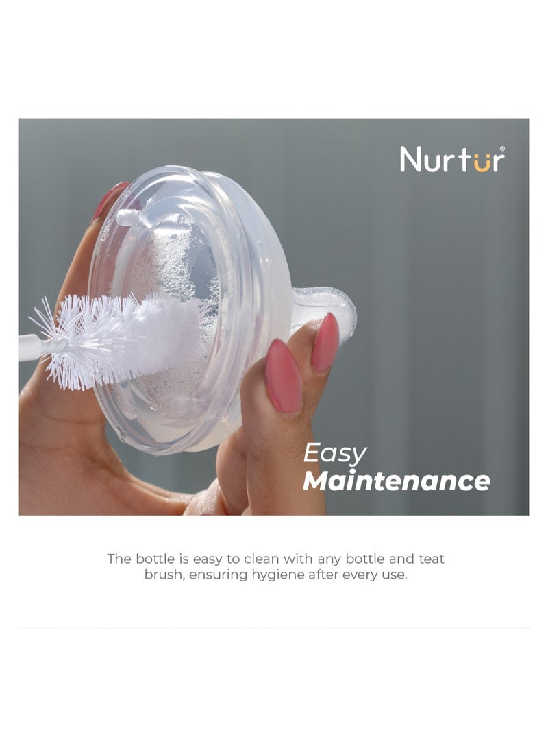Nurtur-Wide Neck Silicone 3 Flow Rate Teats - X Cut-Clear BPA Free, Anti-choking, Wide Diameter, Super Soft - Image 5
