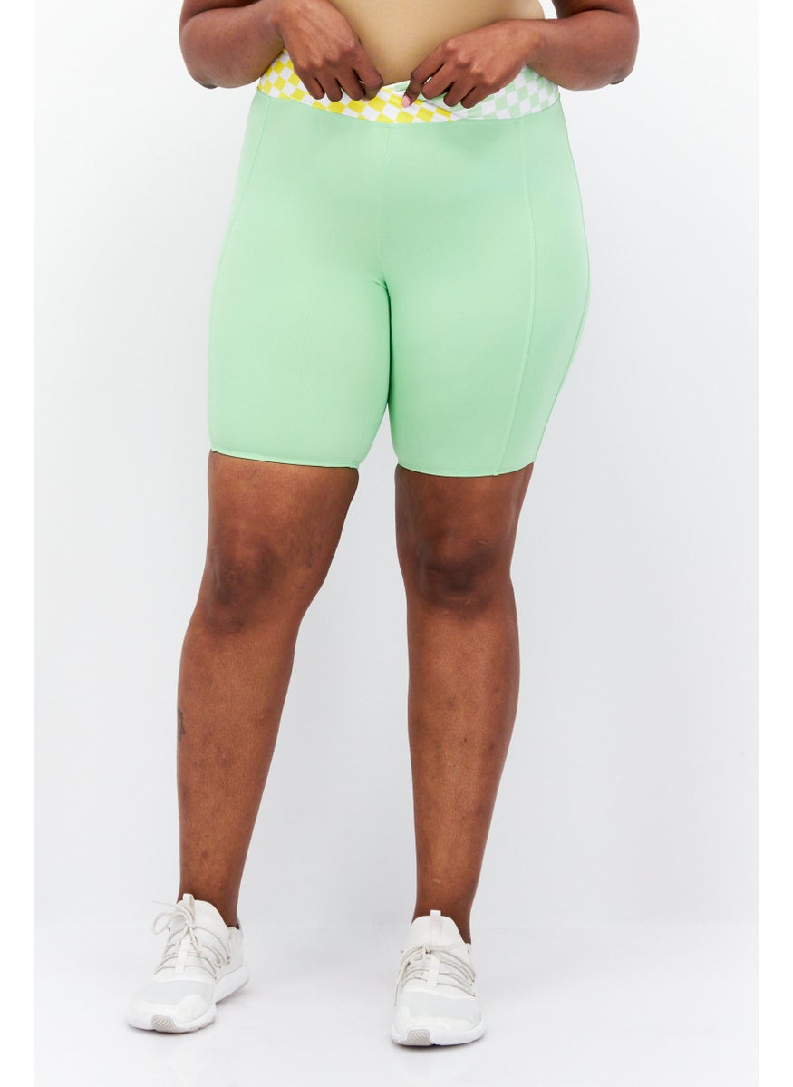 Women Plus Size Two Tone Basic Shorts, Green - pzsku/Z3D45B52064A32E004091Z/45/_/1724351085/0d3bfdf6-51ec-48bf-b5ee-23ff83b7f5bf