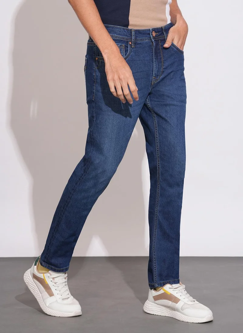 بيينغ هيومان Men Slim Fit Mid-Rise Light Fade Jeans