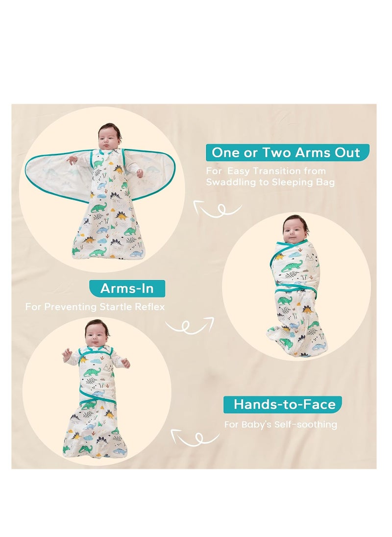 SYOSI - Baby Swaddle Wearable Blanket 3-Way Adjustable Transtion Sleep Sack 100% Cotton Swaddle Wrap with Beanie Cap Infant Cotton Swaddle for Newborn Infant Boy Girl 0-6 Months - Image 1