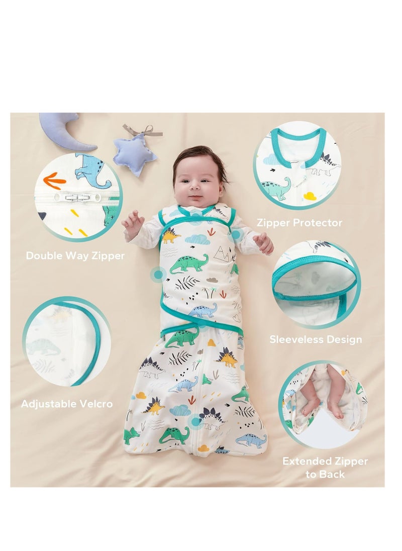 SYOSI - Baby Swaddle Wearable Blanket 3-Way Adjustable Transtion Sleep Sack 100% Cotton Swaddle Wrap with Beanie Cap Infant Cotton Swaddle for Newborn Infant Boy Girl 0-6 Months - Image 1
