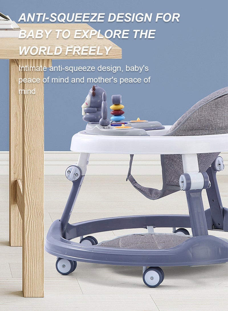 ما بيبي طفل متعدد الوظائف مضاد على شكل حرف O دفع الساق ووكر ، يتعلم المشي مع دواسات القدم - Image 4