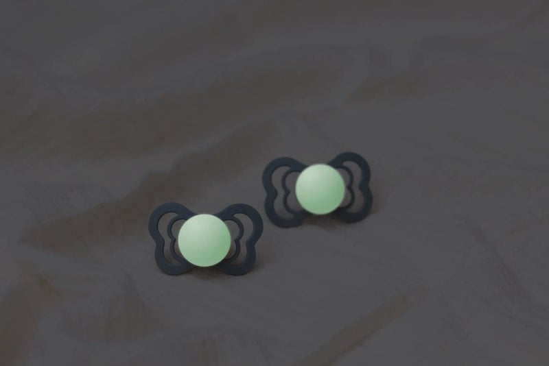 Bibs Supreme Silicone Pacifier for 6+ Months Toddlers 2-Pieces, Size 2, Blush Night/Vanilla Night - Image 3